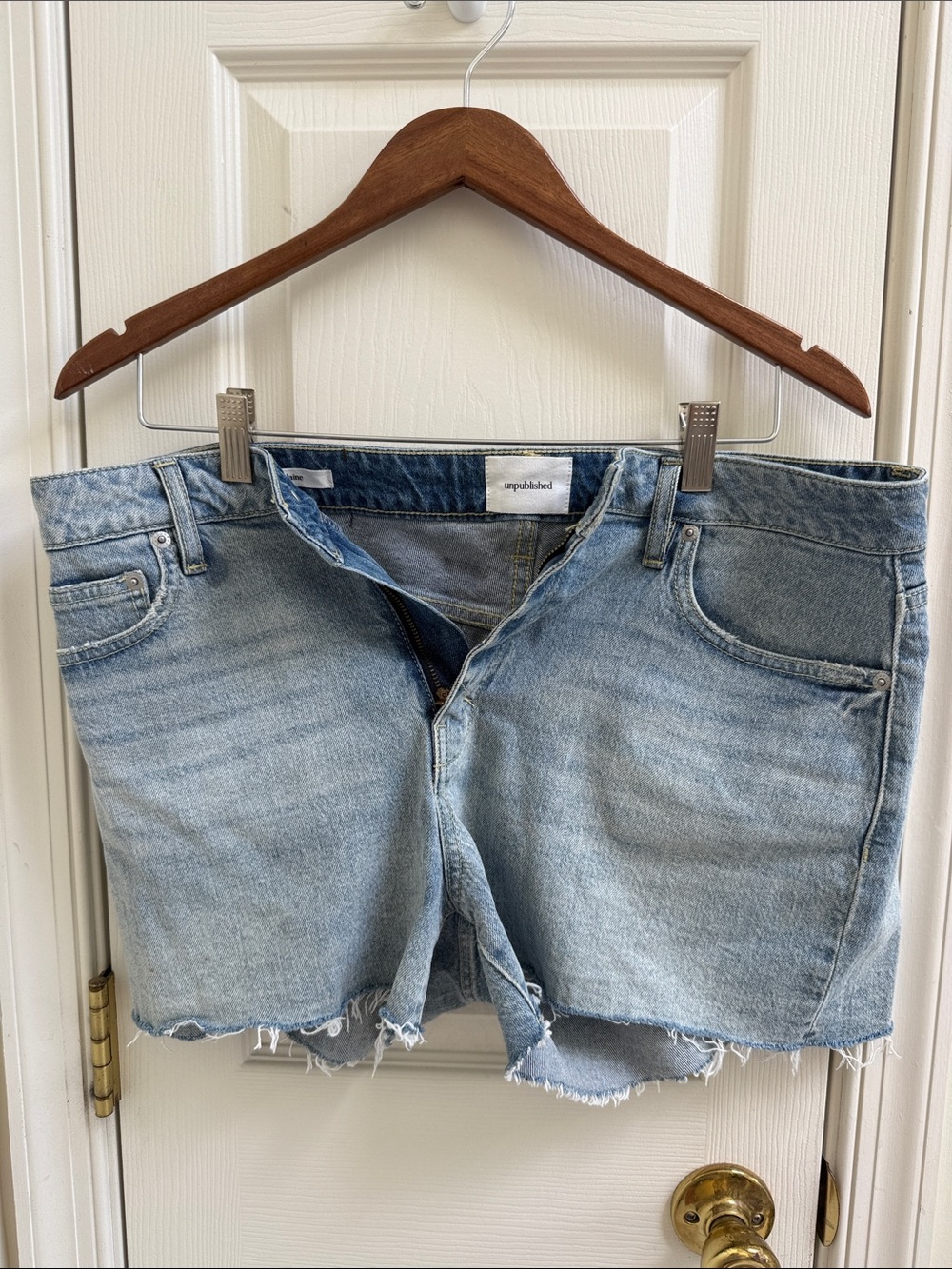 Publish Light Wash High-Rise Denim Cutoff Shorts